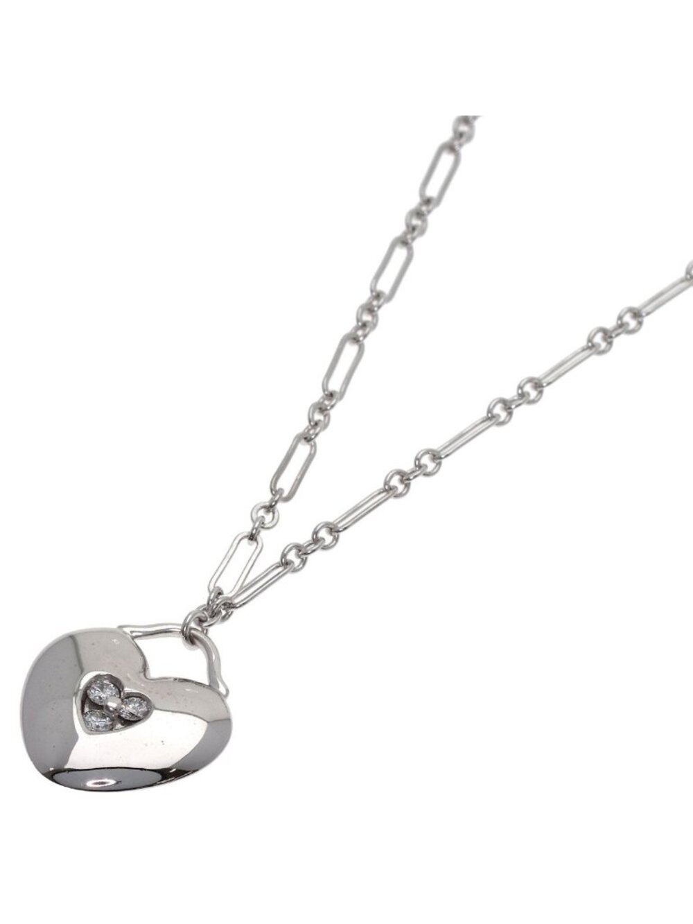 Tiffany & Co Heart Diamond Necklace 18k White Gold